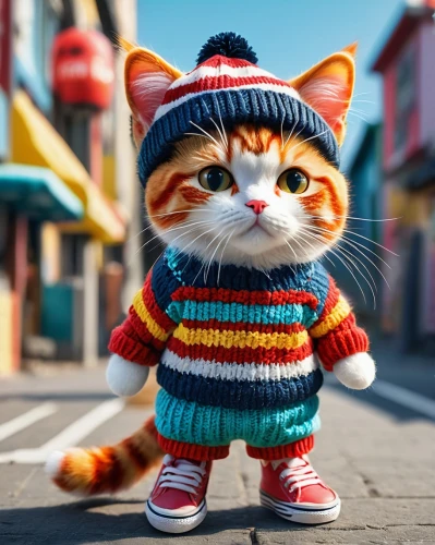 street cat,cute cat,cartoon cat,scarf animal,winter clothes,winter clothing,street fashion,animals play dress-up,knit hat,cute cartoon character,ginger cat,cat image,christmas knit,cat european,doll cat,kitten hat,red tabby,fashionista,stylish boy,winter animals,Photography,General,Fantasy