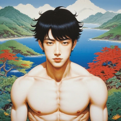 swimmer,narcissus,adonis,sixpack,tan chen chen,body building,guk,the son of lilium persicum,anime boy,kame sennin,muscular system,greek god,narcissus of the poets,choi kwang-do,nature and man,kai yang,gravure idol,jin deui,japanese art,muscle man