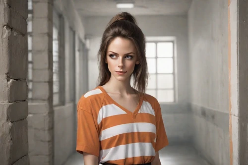 artificial hair integrations,women clothes,girl in t-shirt,women fashion,isolated t-shirt,photoshop manipulation,female model,women's clothing,hair loss,long-sleeved t-shirt,girl in a long,prisoner,drug rehabilitation,management of hair loss,ladies clothes,the girl in nightie,horizontal stripes,orange,photo session in torn clothes,image manipulation,Photography,Natural