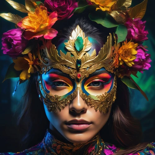 venetian mask,masquerade,gold mask,golden mask,headdress,face paint,tribal masks,balinese,fantasy portrait,brazil carnival,masque,asian costume,body painting,bodypainting,feather headdress,the carnival of venice,indian headdress,polynesian girl,beauty mask,mystical portrait of a girl,Photography,Artistic Photography,Artistic Photography 08