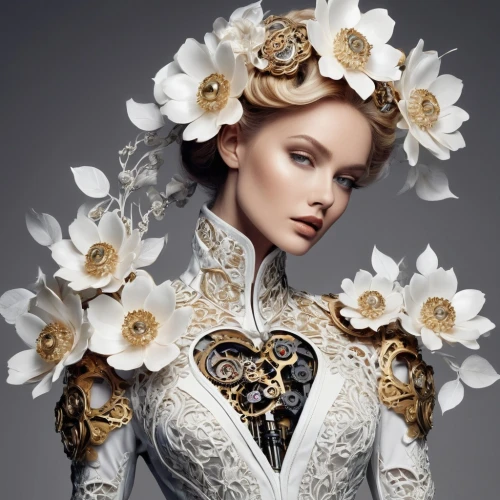 bridal clothing,suit of the snow maiden,white rose snow queen,baroque angel,elizabeth i,bridal accessory,victorian lady,bridal dress,bridal jewelry,embellished,bridal,porcelain rose,fashion illustration,victorian style,noble roses,wedding gown,filigree,rose wreath,beautiful bonnet,fashion design,Photography,Fashion Photography,Fashion Photography 03