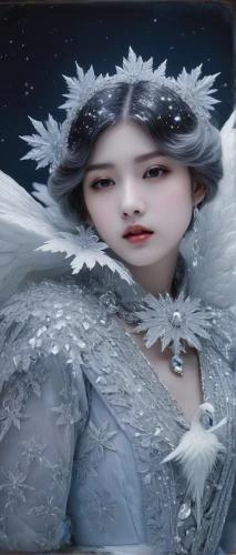 the snow queen,suit of the snow maiden,white rose snow queen,ice queen,ice princess,eternal snow,white lady,winterblueher,ice crystal,winter dream,crystalline,silvery blue,white swan,fairy tale character,victorian lady,fairy queen,mourning swan,fantasy portrait,winter rose,pale,Photography,Black and white photography,Black and White Photography 15