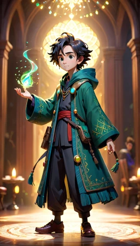 magus,cg artwork,leo,hamelin,merlin,male character,dodge warlock,game illustration,bard,hero academy,magician,monsoon banner,guilinggao,wizard,mage,wuchang,outer,candlemaker,wiz,clockmaker,Anime,Anime,Cartoon