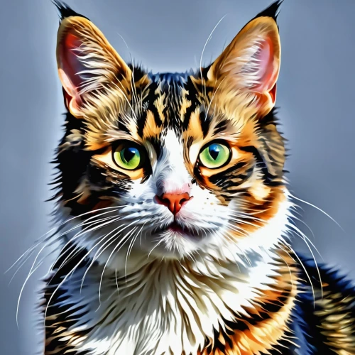 cat portrait,toyger,cat vector,calico cat,pet portrait,american shorthair,animal portrait,tabby cat,american bobtail,maincoon,bengal cat,cartoon cat,breed cat,red whiskered bulbull,american wirehair,cat image,cat on a blue background,domestic short-haired cat,artistic portrait,drawing cat,Photography,General,Realistic