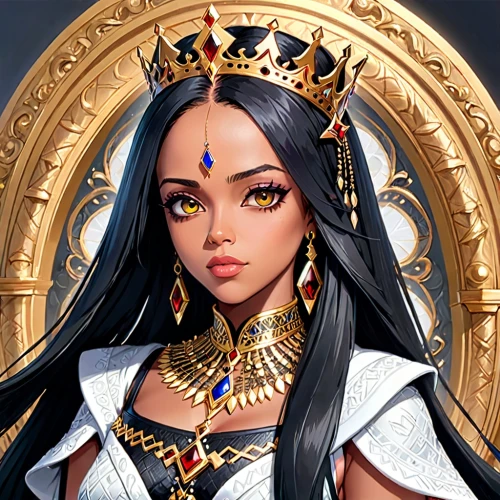 cleopatra,fantasy portrait,ancient egyptian girl,zodiac sign libra,queen crown,priestess,queen s,gold crown,sultana,jasmine,tiara,arabian,oriental princess,queen,jaya,crowned,golden crown,black pearl,celtic queen,artemisia,Anime,Anime,General