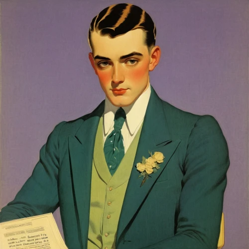 male poses for drawing,george russell,1926,magazine cover,enrico caruso,1929,male portrait,1925,men's suit,vintage illustration,1921,young man,advertising figure,book cover,butler,male person,magazine - publication,count of faber castell,twenties of the twentieth century,1920s,Illustration,Retro,Retro 15