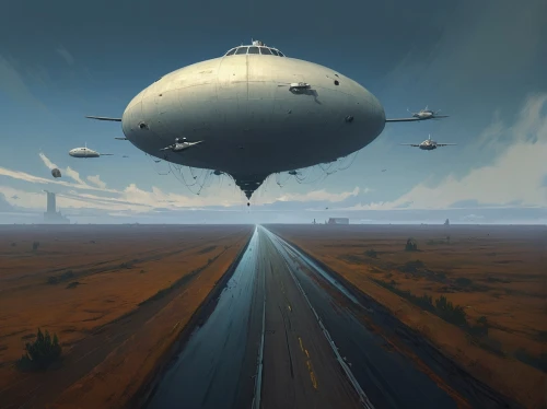 airships,airship,blimp,air ship,zeppelins,aerostat,ufo intercept,zeppelin,gas balloon,futuristic landscape,ufo,heliosphere,logistics drone,arrival,sci fiction illustration,hindenburg,flying seeds,fleet and transportation,gas planet,unidentified flying object,Conceptual Art,Sci-Fi,Sci-Fi 07