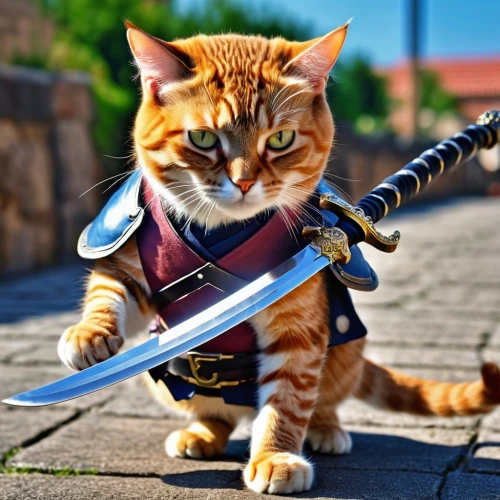 cat warrior,napoleon cat,toyger,armored animal,swordsman,red tabby,lone warrior,rex cat,fantasy warrior,warrior,highlander,aaa,aegean cat,defense,cat image,the warrior,assassin,cleanup,king sword,tyrion lannister,Photography,General,Realistic