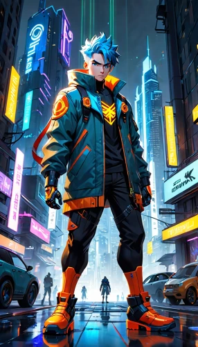 cyberpunk,sci fiction illustration,game illustration,disney baymax,cg artwork,high-visibility clothing,cyber,game art,concept art,engineer,cyber glasses,renegade,world digital painting,action-adventure game,baymax,tracer,big hero,syndrome,jacket,parka,Anime,Anime,Cartoon