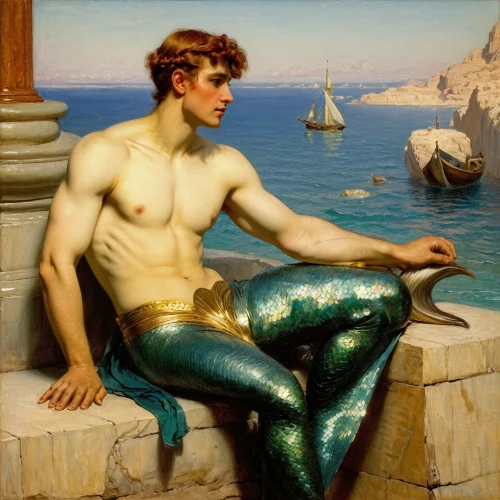 merman,triton,poseidon,man at the sea,sea god,narcissus,apollo,narcissus of the poets,perseus,statue of hercules,god of the sea,el mar,sea man,emile vernon,neptune,merfolk,mercury,bacchus,eros,thymelicus