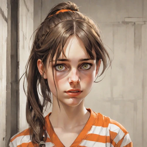 girl portrait,portrait of a girl,worried girl,child girl,the girl's face,child portrait,prisoner,digital painting,girl in the kitchen,girl drawing,the little girl,orange eyes,clementine,mystical portrait of a girl,cinnamon girl,black eyes,world digital painting,girl with cloth,children's eyes,the girl,Digital Art,Comic