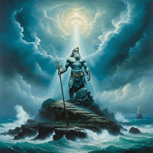 god of the sea,poseidon,sea god,lord shiva,poseidon god face,god shiva,shiva,neptune,mantra om,deity,the zodiac sign pisces,the pillar of light,el mar,bodhisattva,strom,brahma,man at the sea,light bearer,vishuddha,sacred art,Conceptual Art,Fantasy,Fantasy 29