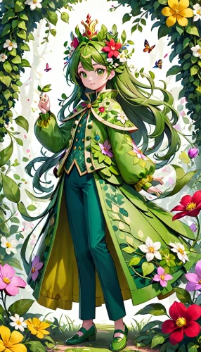 spring crown,tiki,flower background,fiori,blooming wreath,spring background,frog prince,flora,fallen petals,rusalka,emerald,camellia,flower fairy,petals,green wreath,frame flora,lilly of the valley,wreath of flowers,marie leaf,peacocks carnation,Anime,Anime,General