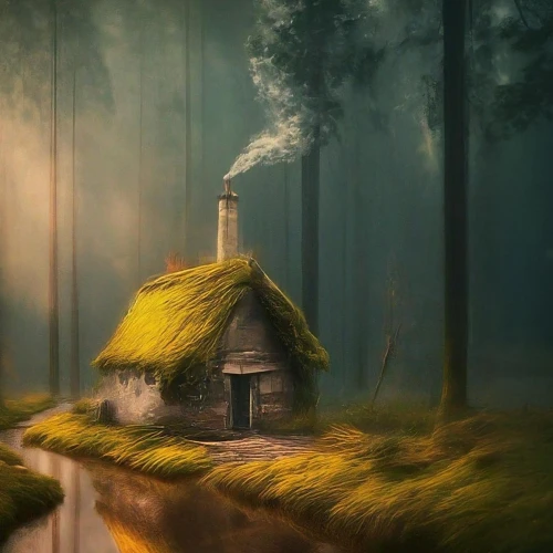 house in the forest,lonely house,little house,fairy chimney,home landscape,miniature house,small house,fairy house,cottage,witch's house,fisherman's house,summer cottage,tree house,wooden house,ancient house,fantasy landscape,fantasy picture,dutch landscape,small cabin,thatched cottage