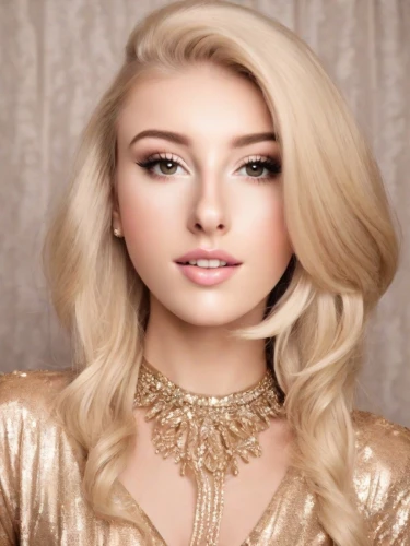 lycia,golden haired,cool blonde,gold jewelry,blonde girl,vintage makeup,realdoll,mary-gold,blonde woman,beautiful young woman,gold colored,blond girl,gold crown,gold color,blonde hair,lace wig,makeup,gold glitter,blond hair,necklace