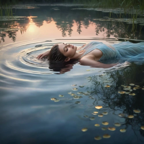 submerged,water nymph,water lotus,immersed,reflection in water,watery heart,photo manipulation,floating on the river,reflections in water,fantasy picture,the body of water,flowing water,water lilly,photomanipulation,self hypnosis,waterbed,idyll,awakening,mirror water,water reflection,Photography,Artistic Photography,Artistic Photography 15