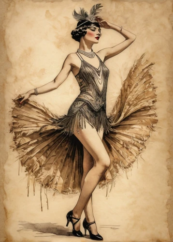 flapper,showgirl,majorette (dancer),roaring 20's,roaring twenties,flapper shoes,fashion illustration,dancer,pin ups,ballet don quijote,art deco woman,burlesque,flapper couple,twenties women,feather headdress,costume design,latin dance,country-western dance,songbird,vintage woman,Photography,General,Natural