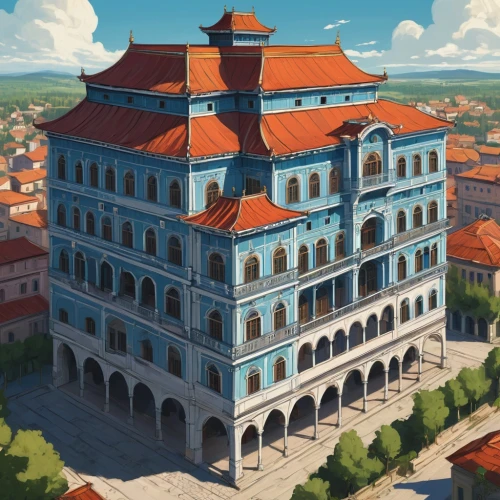 sibiu,italy colosseum,french building,terracotta,europe palace,transylvania,terracotta tiles,renaissance tower,volterra,new castle,verona,piazza,apartment building,city palace,ulm,citadel,venetian hotel,renaissance,beautiful buildings,peter-pavel's fortress,Conceptual Art,Fantasy,Fantasy 14