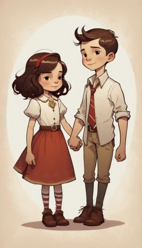 vintage boy and girl,little boy and girl,boy and girl,cute cartoon image,vintage man and woman,hold hands,young couple,kids illustration,holding hands,girl and boy outdoor,courtship,valentine clip art,as a couple,two people,couple - relationship,square dance,vintage children,couple boy and girl owl,hands holding,couple,Illustration,Children,Children 04