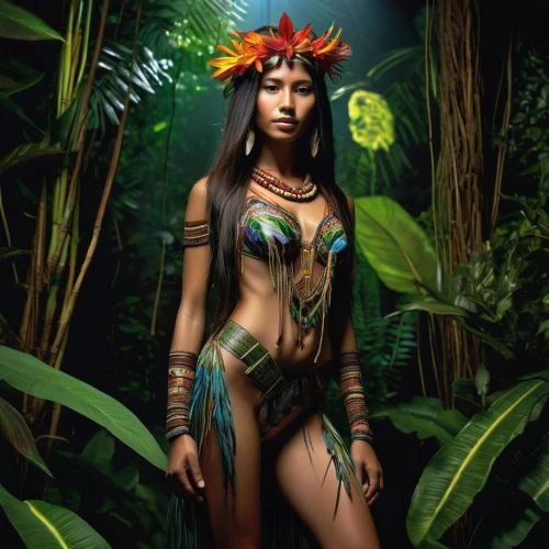 polynesian girl,polynesian,warrior woman,pocahontas,polynesia,bodypaint,body painting,dryad,tribal,tiger lily,shamanic,exotic,cleopatra,hula,bird of paradise,amazonian oils,bodypainting,the enchantress,feather headdress,tribal chief,Photography,Artistic Photography,Artistic Photography 02