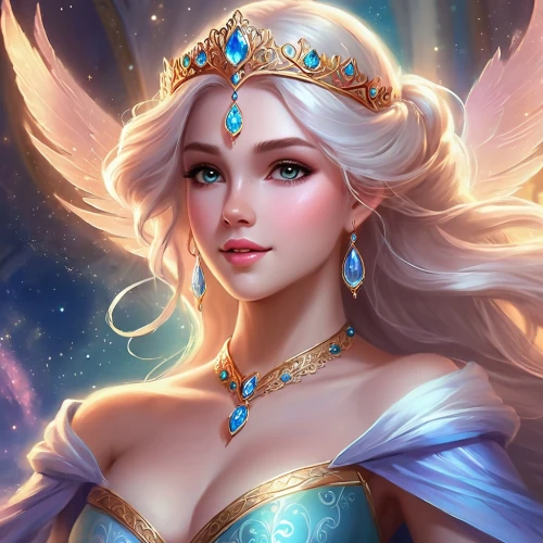 elsa,fantasy portrait,fairy queen,fantasy art,fantasy woman,aurora,ice queen,fantasy picture,the snow queen,fairy tale character,zodiac sign libra,fantasia,show off aurora,queen of the night,cinderella,vanessa (butterfly),fantasy girl,cg artwork,rosa 'the fairy,princess sofia,Illustration,Realistic Fantasy,Realistic Fantasy 01