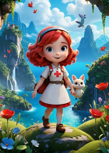 children's background,cute cartoon character,fairy tale character,alice in wonderland,fairy world,3d fantasy,pumuckl,little red riding hood,fairy village,children's fairy tale,child fairy,fae,pixie-bob,ariel,fairytale characters,game illustration,fairy tale icons,little girl fairy,red riding hood,cute cartoon image,Unique,3D,3D Character