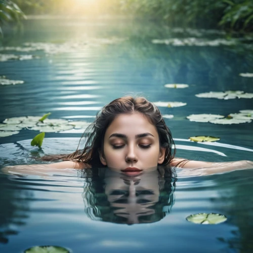 ayurveda,self hypnosis,nymphaea,naturopathy,water lotus,the body of water,thermal spring,water nymph,woman at the well,water lilies,water connection,reflection in water,carbon dioxide therapy,submerged,floating on the river,pond lenses,water smartweed,aquatic plants,meditative,summer floatation,Photography,General,Realistic