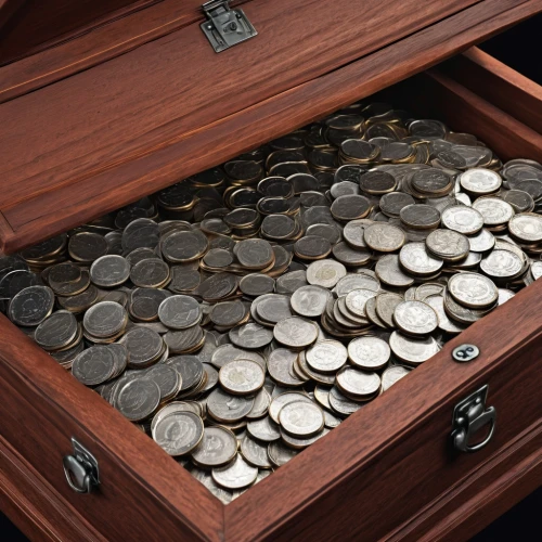 a drawer,coins stacks,treasure chest,leather compartments,drawer,savings box,drawers,storage cabinet,chest of drawers,music chest,pirate treasure,attache case,coin drop machine,compartments,coins,silver coin,nightstand,moneybox,toy cash register,accumulator