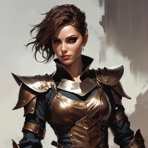 female warrior,paladin,fantasy portrait,swordswoman,knight armor,fantasy warrior,cuirass,joan of arc,heroic fantasy,black and gold,armor,sterntaler,fantasy art,dark elf,ranger,armour,artemisia,warrior woman,gara,gold paint stroke,Conceptual Art,Fantasy,Fantasy 06