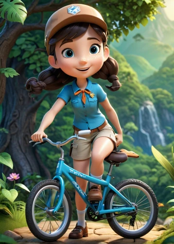 biking,woman bicycle,agnes,cycling,bicycle,girl with a wheel,bicycle riding,bicycle ride,bicycling,cute cartoon character,mountain bike,bike ride,mountain biking,bike riding,bicycle part,cute cartoon image,bycicle,bike,cyclist,tour de france,Unique,3D,3D Character