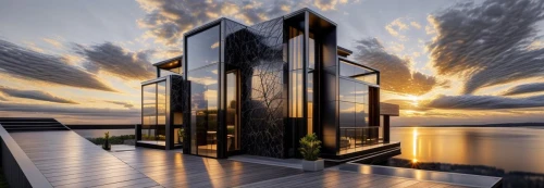 mirror house,house by the water,cube stilt houses,glass facade,glass wall,cubic house,water wall,house with lake,modern architecture,glass facades,glass building,water cube,landscape design sydney,incredible sunset over the lake,water mirror,transparent window,glass window,sky apartment,futuristic architecture,water stairs