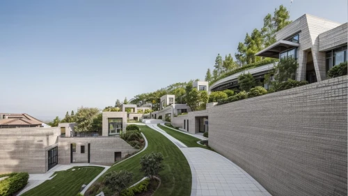 chinese architecture,exposed concrete,roof landscape,suzhou,roof garden,modern architecture,modern house,terraces,grass roof,residential,terraced,asian architecture,cubic house,cube house,dunes house,residential house,bendemeer estates,archidaily,roof terrace,concrete construction,Landscape,Landscape design,Landscape space types,Campus Landscapes