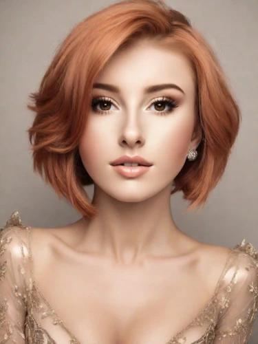 realdoll,pixie-bob,redhead doll,doll's facial features,vintage makeup,female doll,natural cosmetic,pixie cut,eurasian,ginger rodgers,cosmetic,doll paola reina,rose gold,barbie,portrait background,bylina,peach color,romantic look,fashion doll,model doll