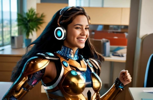 sprint woman,women in technology,girl at the computer,wearables,ai,receptionist,neon human resources,ironman,blur office background,bluetooth headset,wonderwoman,cyborg,linkedin icon,head woman,wireless headset,symetra,wonder woman city,paysandisia archon,nova,ixia,Female,North and Central Americans,Youth adult,M,Happy,Indoor,Office