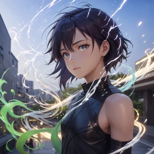 meteora,honolulu,wiz,ganai,cg artwork,kayano,erika,medusa,lightning,water-the sword lily,lightning bolt,ren,monsoon banner,yukio,magna,goddess of justice,burning hair,lechona,electric arc,noodle image,Anime,Anime,General