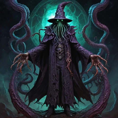 medusa gorgon,undead warlock,magus,magistrate,dodge warlock,hag,medusa,cuthulu,witch's hat,calamari,kraken,death god,witch's hat icon,witch hat,tentacles,gorgon,malégon,grimm reaper,debt spell,the collector,Illustration,Realistic Fantasy,Realistic Fantasy 47