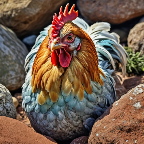 portrait of a hen,hen,cockerel,bantam,vintage rooster,landfowl,phoenix rooster,rooster head,dwarf chickens,domestic chicken,redcock,pullet,chook,yellow chicken,meleagris gallopavo,rooster,galliformes,free range chicken,hen lying down,red hen,Photography,General,Realistic