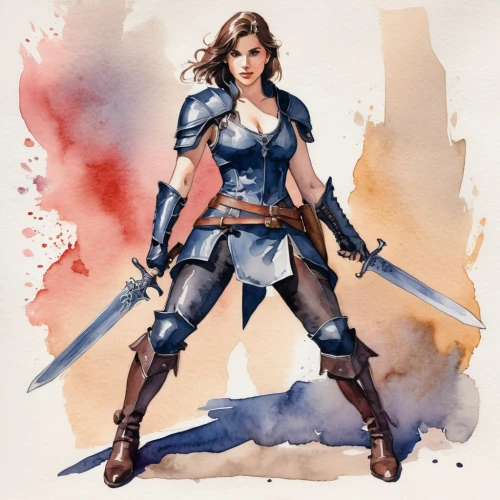 female warrior,swordswoman,warrior woman,joan of arc,watercolor sketch,huntress,watercolor,wonderwoman,fantasy woman,fantasy warrior,heroic fantasy,watercolors,wonder woman,strong woman,watercolor arrows,watercolor painting,watercolor paint,strong women,sterntaler,watercolor women accessory,Illustration,Paper based,Paper Based 25