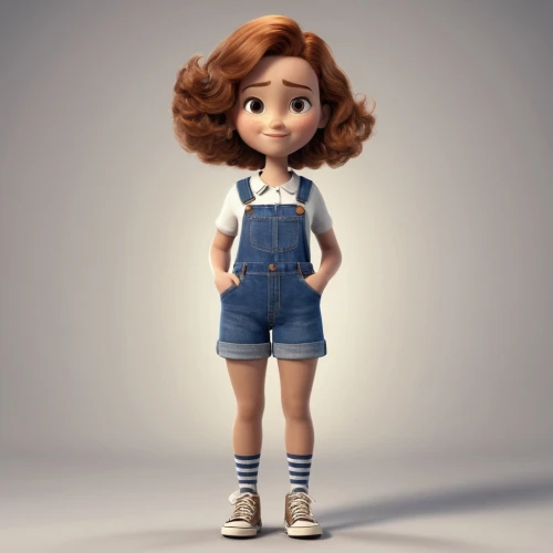 girl in overalls,agnes,cute cartoon character,female doll,a girl in a dress,pixie-bob,overalls,doll dress,overall,hushpuppy,barb,bouffant,redhead doll,vintage girl,madeleine,jean shorts,fashion doll,retro girl,the girl in nightie,disney character,Photography,General,Realistic