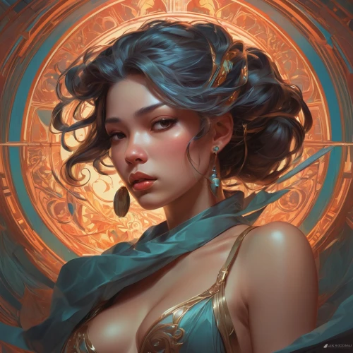 fantasy portrait,zodiac sign libra,fantasy art,blue enchantress,sorceress,rosa ' amber cover,fantasy woman,priestess,zodiac sign gemini,baroque angel,mystical portrait of a girl,cleopatra,oriental princess,transistor,jaya,libra,medusa,fire angel,mage,world digital painting,Conceptual Art,Fantasy,Fantasy 01