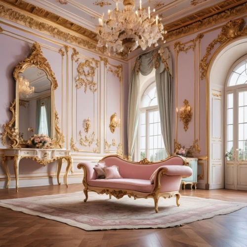 ornate room,rococo,danish room,baroque,great room,royal interior,interior decor,beauty room,sitting room,interior decoration,the little girl's room,soft furniture,luxurious,chaise lounge,decor,breakfast room,versailles,neoclassical,pink chair,interior design,Photography,General,Realistic