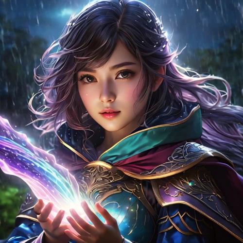 monsoon banner,fantasy portrait,libra,cg artwork,fantasy picture,violet head elf,fantasy art,mystical portrait of a girl,show off aurora,zodiac sign libra,elza,summoner,aurora,xiangwei,merlin,mulan,fae,portrait background,fantasia,violet,Photography,General,Natural