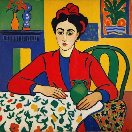 woman drinking coffee,woman sitting,woman at cafe,woman with ice-cream,woman on bed,woman eating apple,girl with cereal bowl,portrait of a woman,girl with bread-and-butter,braque francais,woman holding a smartphone,woman holding pie,girl at the computer,café au lait,la violetta,women at cafe,girl sitting,portrait of a girl,frida,ikebana,Art,Artistic Painting,Artistic Painting 40