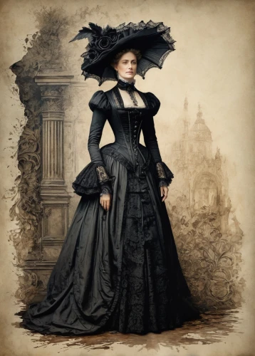 victorian fashion,victorian lady,victorian style,gothic portrait,gothic fashion,the victorian era,costume design,gothic woman,overskirt,the carnival of venice,victorian,gothic dress,lady of the night,the hat of the woman,imperial coat,black hat,girl in a historic way,aristocrat,queen anne,stepmother,Photography,General,Fantasy