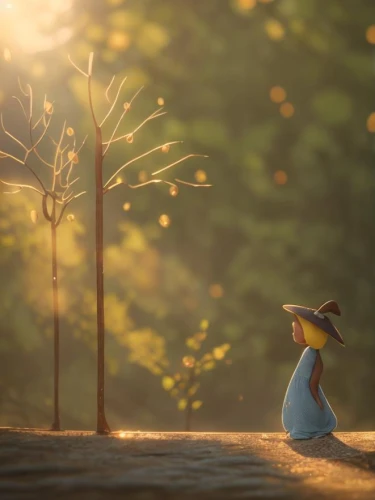 fantasia,wander,violet evergarden,bokeh,tangled,background bokeh,peter rabbit,cinderella,forest of dreams,little girl in wind,golden light,the wanderer,pilgrim,spring sun,high sun hat,sunroot,sunlight,goldenlight,wanderer,farmer in the woods,Game&Anime,Pixar 3D,Pixar 3D