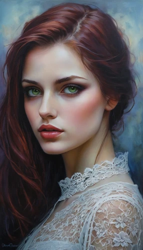 mystical portrait of a girl,oil painting on canvas,fantasy portrait,oil painting,young woman,art painting,fantasy art,romantic portrait,portrait of a girl,girl portrait,girl in a long,woman face,gothic portrait,woman portrait,meticulous painting,lilian gish - female,italian painter,woman's face,celtic queen,photo painting,Illustration,Realistic Fantasy,Realistic Fantasy 30