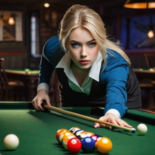 pool player,billiards,english billiards,billiard,bar billiards,pocket billiards,nine-ball,billiard ball,billiard room,billiard table,snooker,carom billiards,blackball (pool),eight-ball,straight pool,poker set,cue stick,blonde woman,pool,pool ball