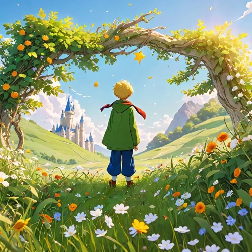 dandelion field,dandelion meadow,springtime background,dandelion background,meadow play,spring background,sunflower field,blooming field,flying dandelions,daffodil field,children's background,clover meadow,dream world,wander,world digital painting,dandelions,summer meadow,green meadow,yellow garden,link,Anime,Anime,Traditional