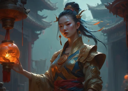 yi sun sin,xing yi quan,wuchang,chinese art,lantern,tai qi,lanterns,hwachae,dragon li,xizhi,flame spirit,xiangwei,oriental princess,shuanghuan noble,fantasy portrait,geisha,chinese temple,oriental,mulan,xun,Conceptual Art,Fantasy,Fantasy 01