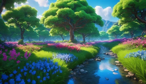 fairy forest,elven forest,cartoon forest,forest glade,clover meadow,fairy world,blooming field,fairytale forest,fairy village,salt meadow landscape,idyllic,green meadow,spring background,mushroom landscape,druid grove,forest landscape,green valley,forest path,beauty scene,the forest,Photography,General,Realistic